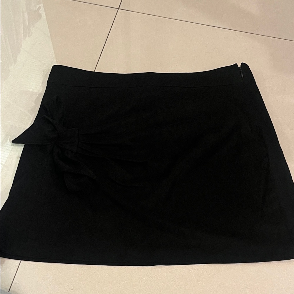 Zara Black Mini Skirt with Side Bow Detail